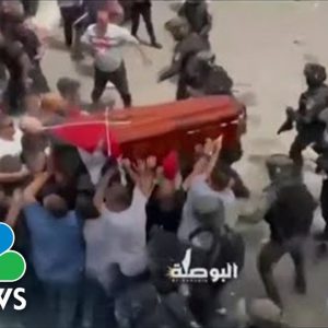 Violence Erupts At Funeral For Palestinian Journalist Killed Covering Israeli Military Raid