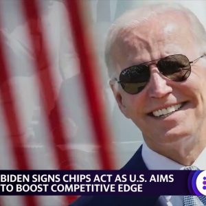 Chip stocks in the red as President Biden signs CHIPS Act into law