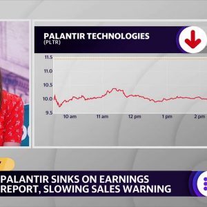 Palantir stock sinks amid earnings miss, warning of sales slowdown