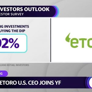 eToro retail survey finds 92% of investors are holding or buying the dip