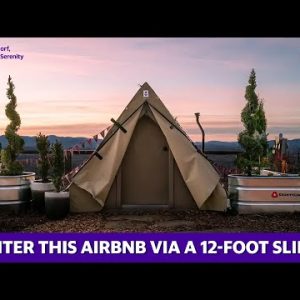 Travel to this unique Airbnb with a 12-foot slide at its entrance