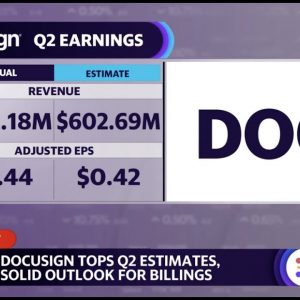 DocuSign tops earnings estimates, stock jumps