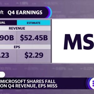 Microsoft stock falls on earnings and revenue miss