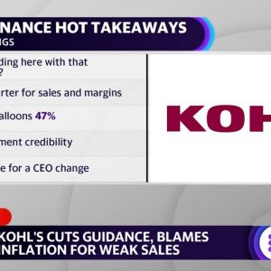 Kohl’s stock tumbles after reporting massive forecast cut, weak sales